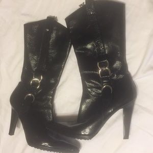Nine West Women Patent Leather Boots sz 8M